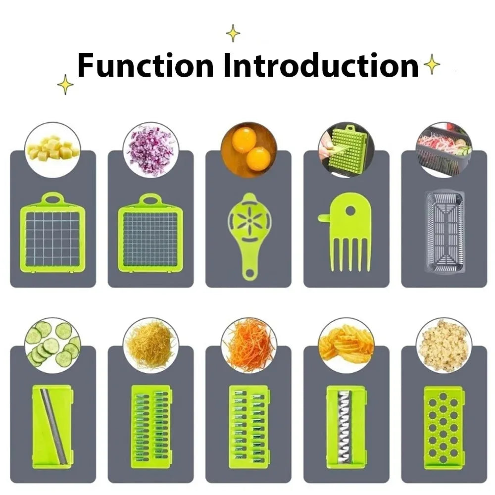 16-in-1 Vegetable Chopper Set by AHTOSKA