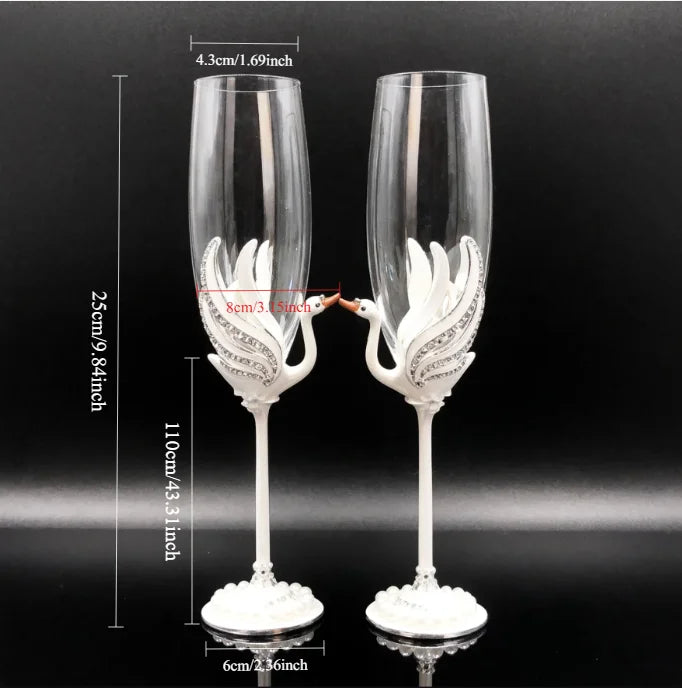 Crystal Wine Glass Set for Parties 2pcs - Crystal Glass