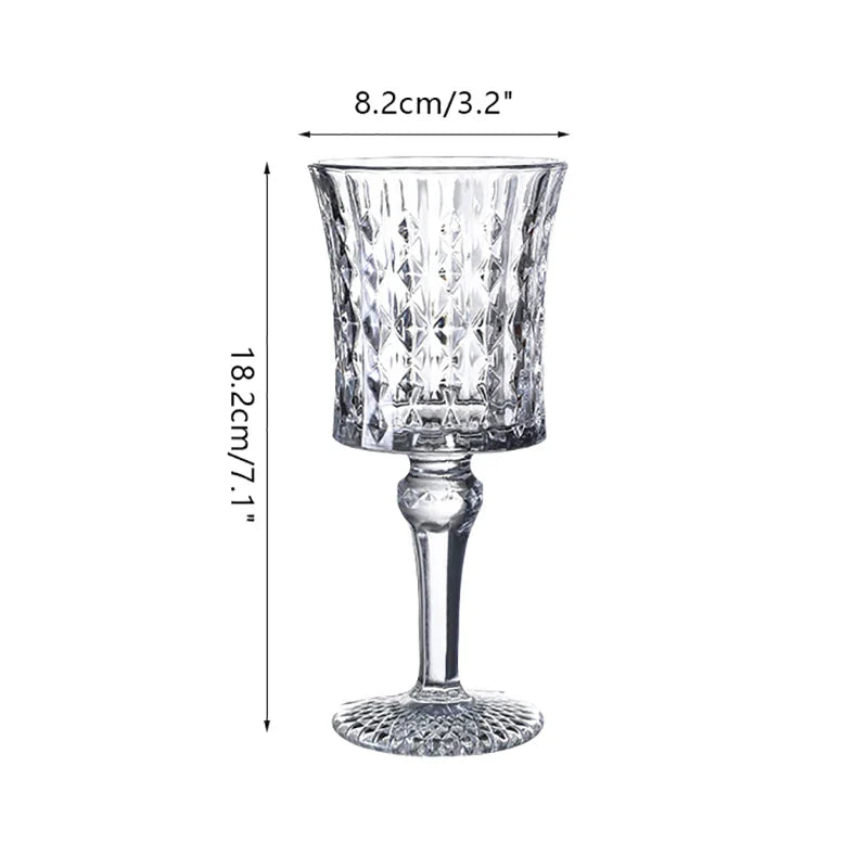 Engraved Embossed Glass Goblet for Wine and Champagne