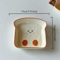 Cute Toast-Shaped Ceramic Plate for Afternoon Tea and Snacks