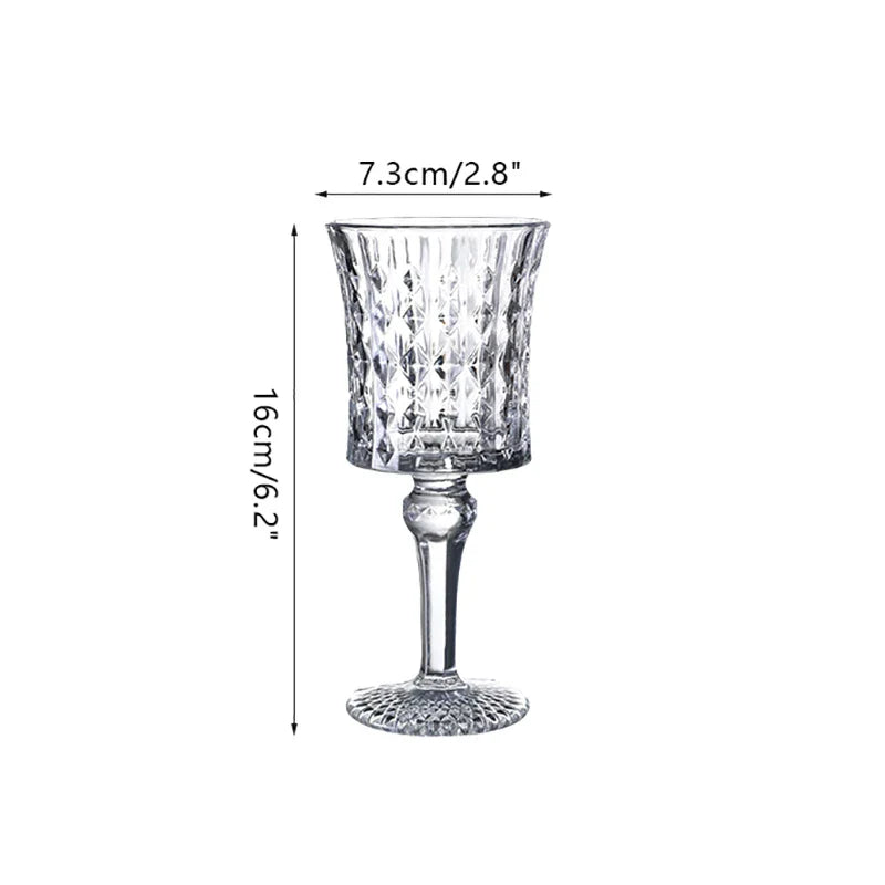 Engraved Embossed Glass Goblet for Wine and Champagne