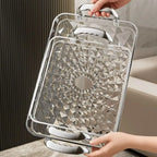 Storage Tray Clear Plastic Double Handle Large Capacity