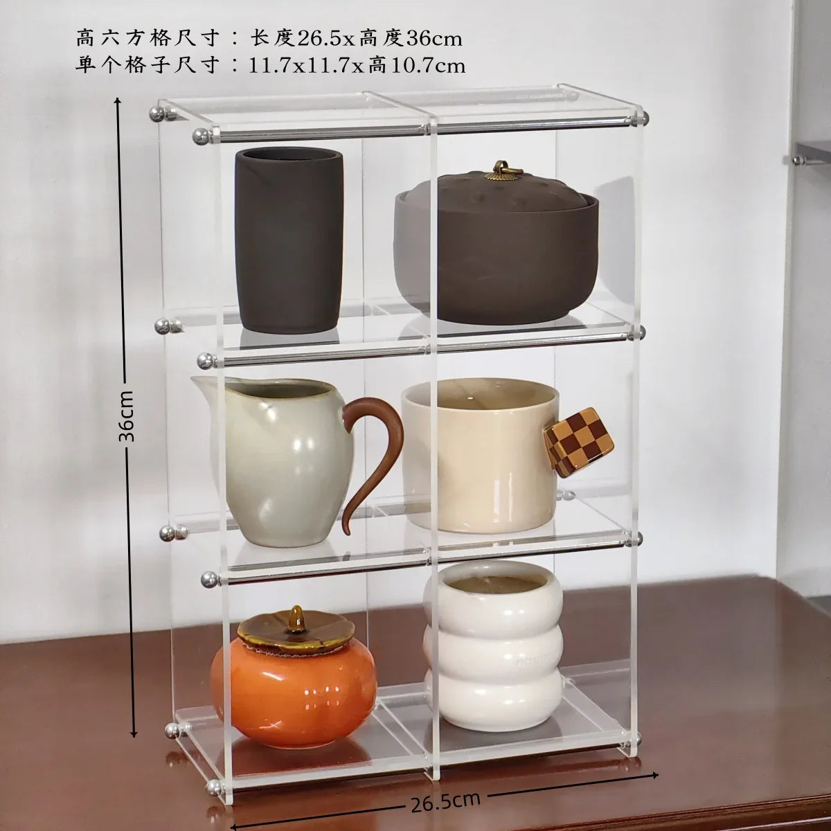 Acrylic Kitchen Countertop Tea Set Storage Rack