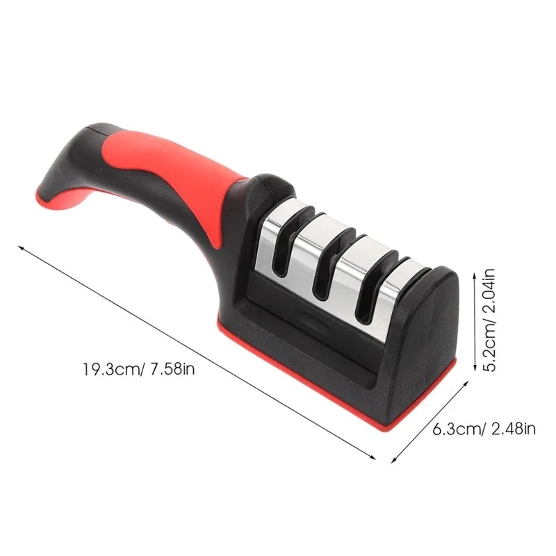 Knife Sharpener Multi-Functional Carbon Steel 3-Stage Tool