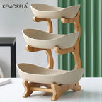 Fruit Plate 2/3 Layer Wooden Snack Dish for Home Use