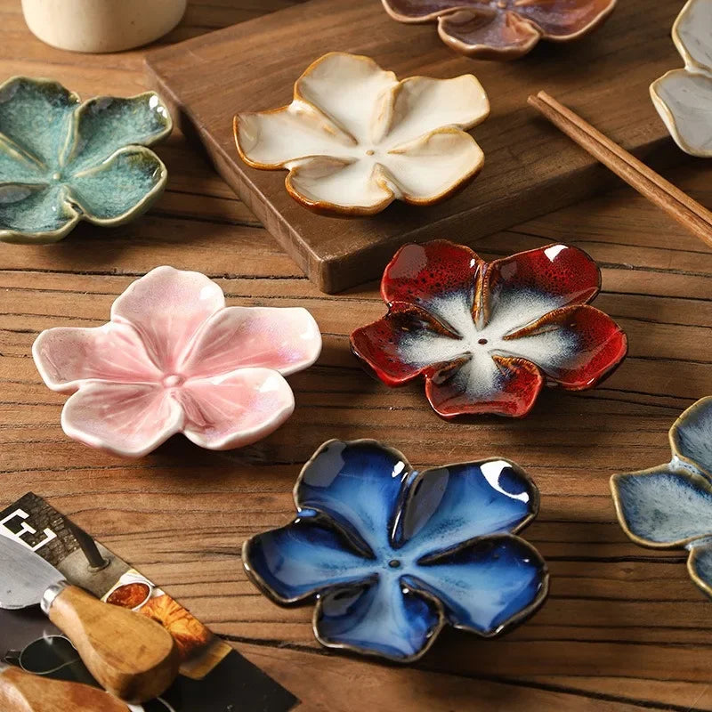 Ceramic Dipping Sauce Dish in Vintage Flower Shape