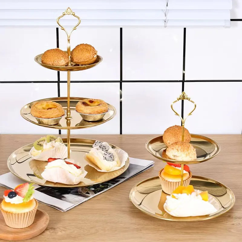 Stainless Steel Cake Stand Tiered Tray for Weddings and Parties