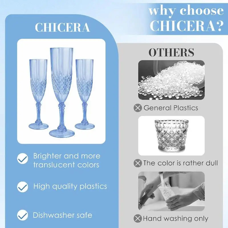 Champagne Goblet Set Crystal High-Stem for Parties