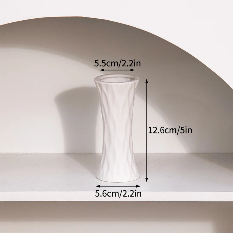 White Ceramic Bud Vase Decorative Nordic Home Decor