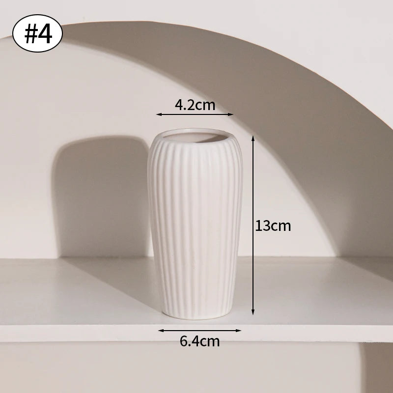 White Ceramic Bud Vase Decorative Nordic Home Decor
