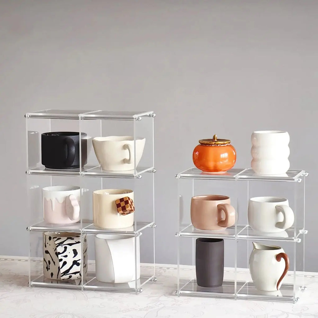 Acrylic Kitchen Countertop Tea Set Storage Rack