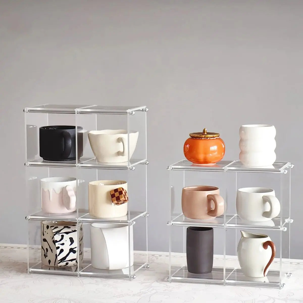 Acrylic Kitchen Countertop Tea Set Storage Rack