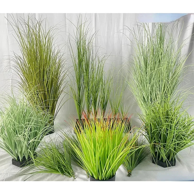 Simulated Grass Bushes for Outdoor Decoration - PVC, 10pcs