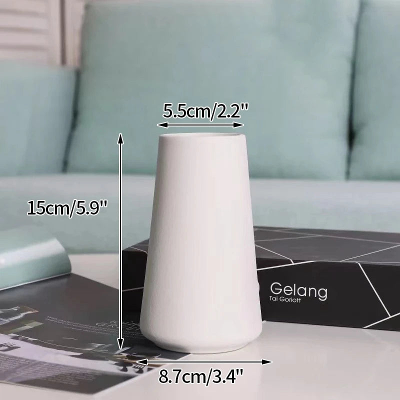 White Ceramic Bud Vase Decorative Nordic Home Decor