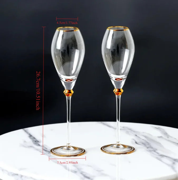 Crystal Wine Glass Set for Parties 2pcs - Crystal Glass