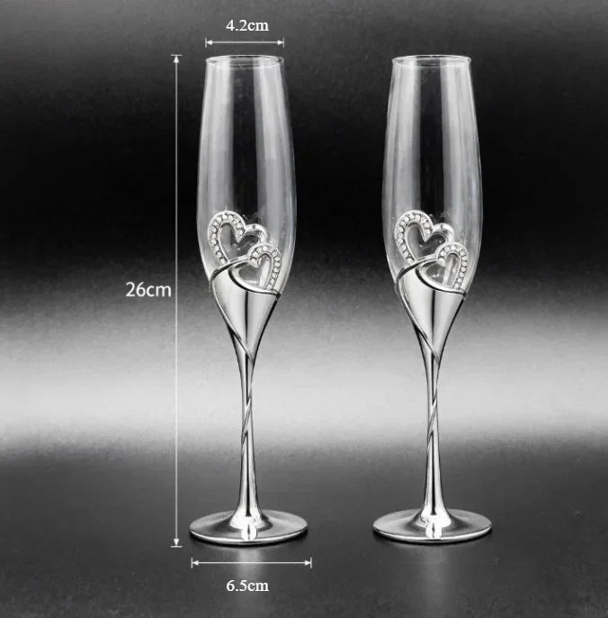 Crystal Wine Glass Set for Parties 2pcs - Crystal Glass