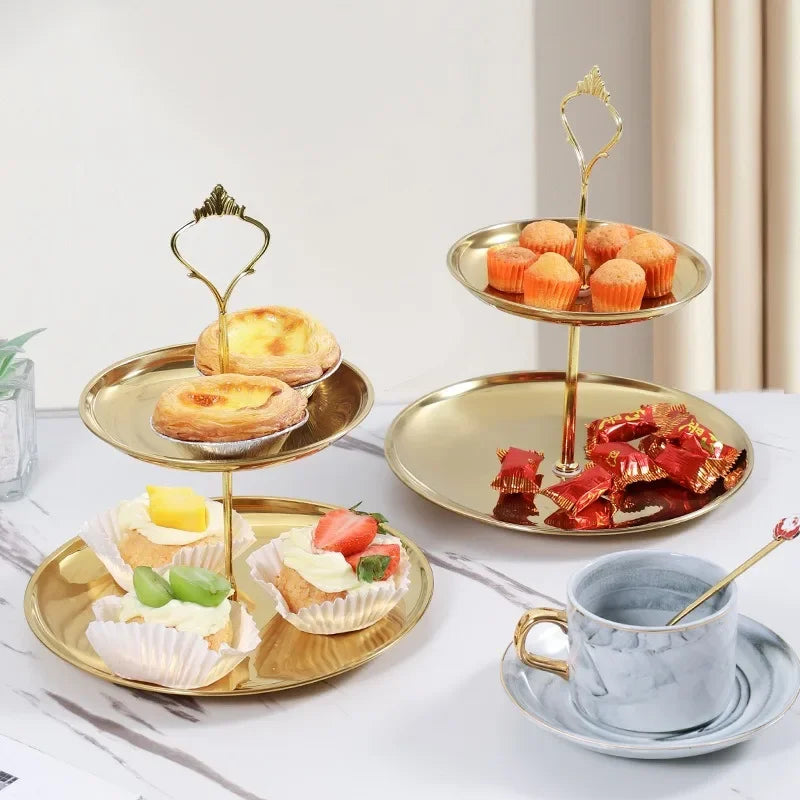 Stainless Steel Cake Stand Tiered Tray for Weddings and Parties