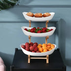 Plastic Oval Fruit Plate 2/3 Layer Snack Dish