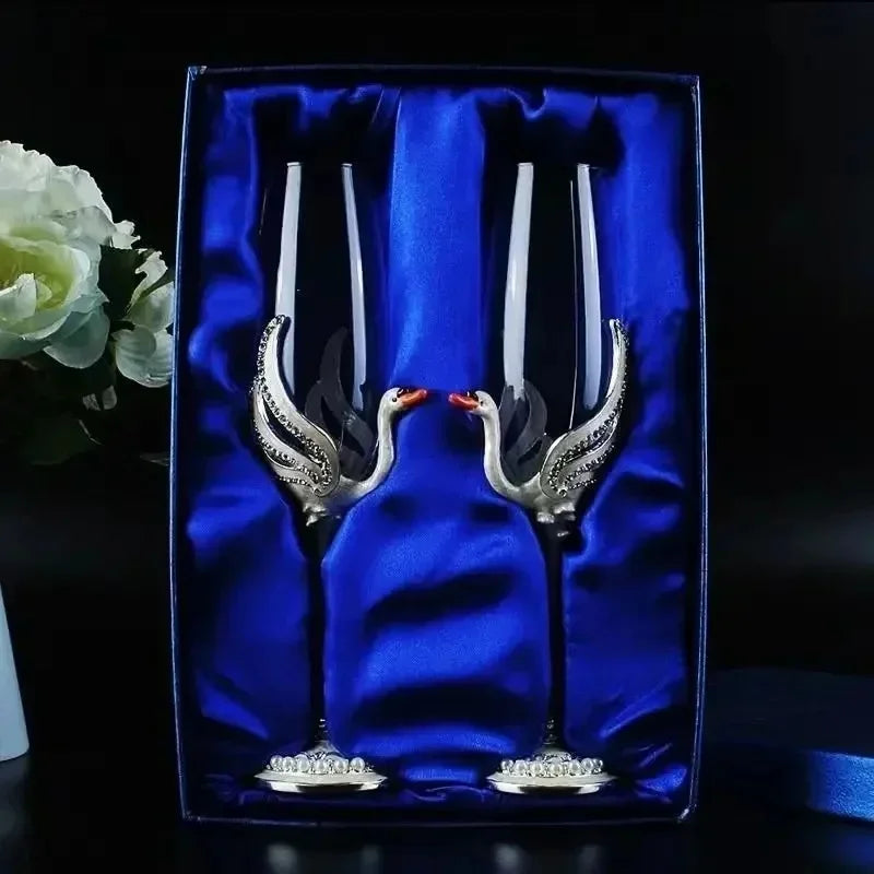 Crystal Wine Glass Set for Parties 2pcs - Crystal Glass