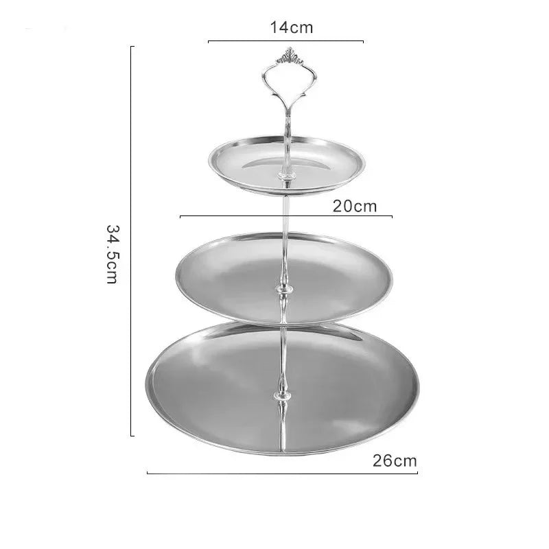 Stainless Steel Cake Stand Tiered Tray for Weddings and Parties