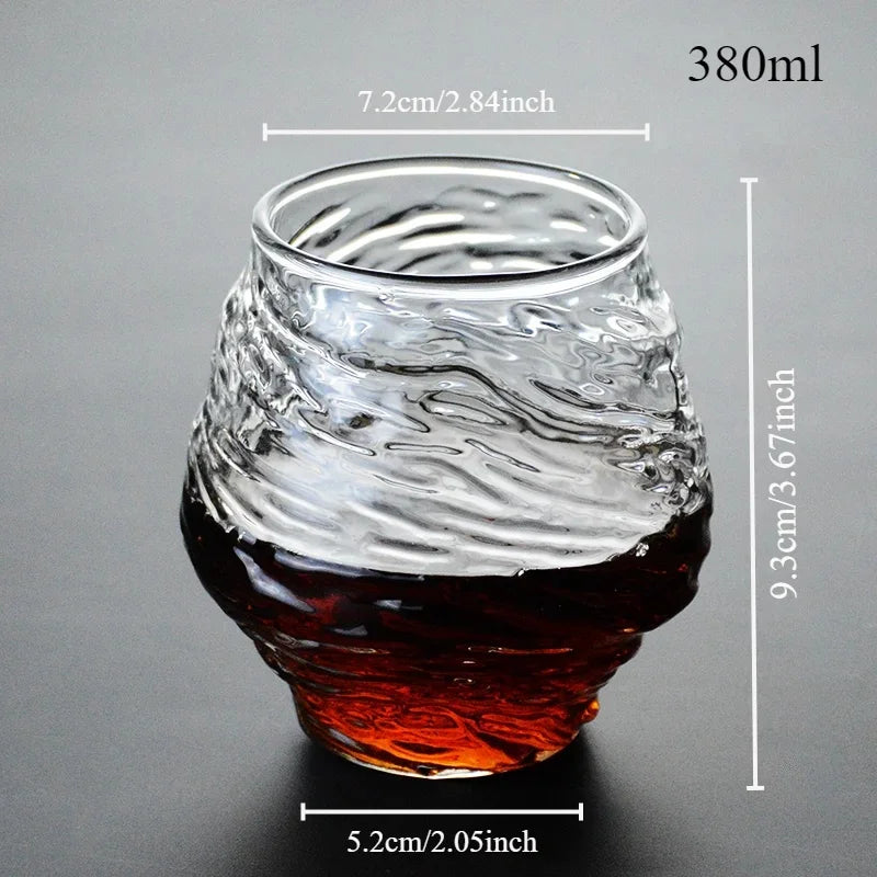 3D Mountain Whiskey Glass with Wooden Gift Box