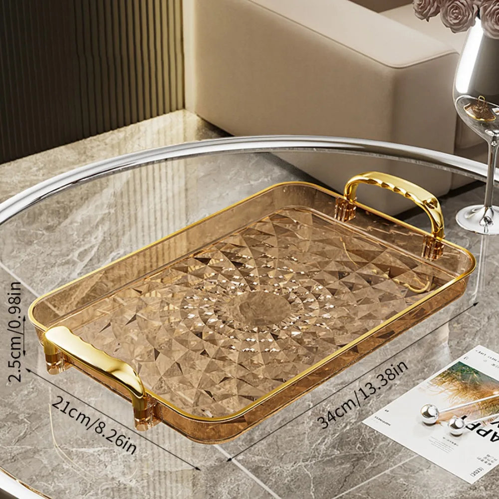 Storage Tray Clear Plastic Double Handle Large Capacity