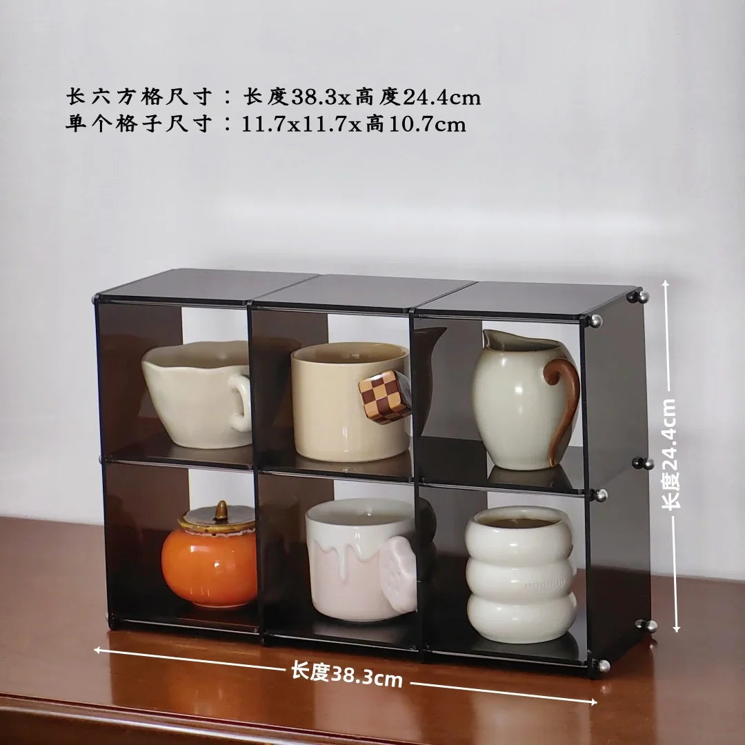 Acrylic Kitchen Countertop Tea Set Storage Rack