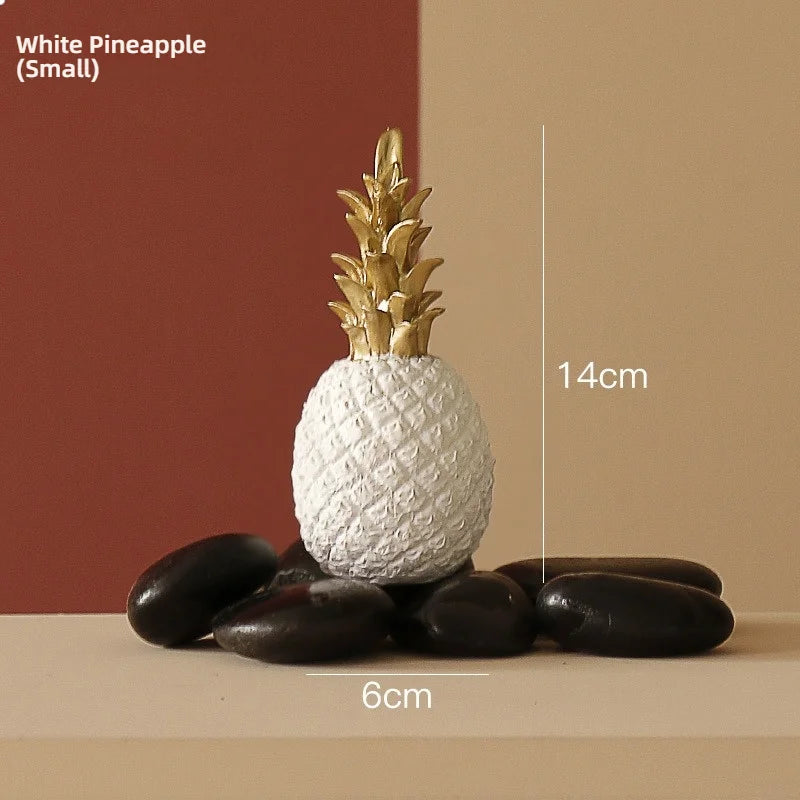 Pineapple Sculpture - Nordic Gold Resin Decor for Living Room