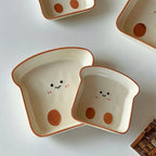 Cute Toast-Shaped Ceramic Plate for Afternoon Tea and Snacks