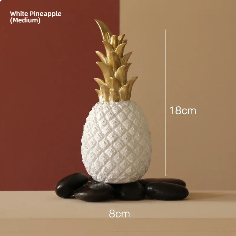 Pineapple Sculpture - Nordic Gold Resin Decor for Living Room