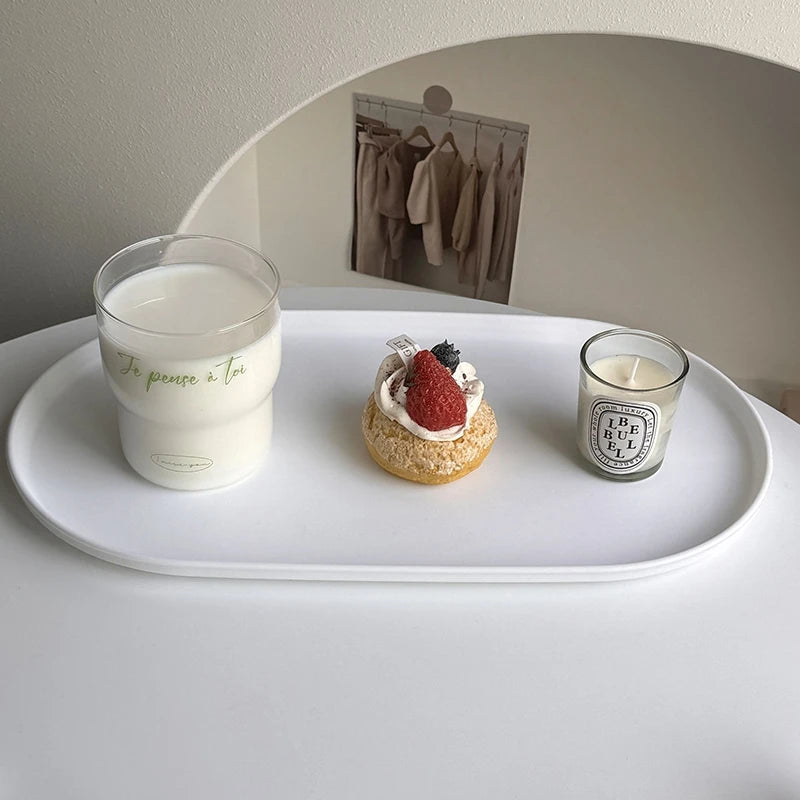 PP Oval Tray Plastic Dessert Utensil Storage Plate
