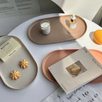 PP Oval Tray Plastic Dessert Utensil Storage Plate