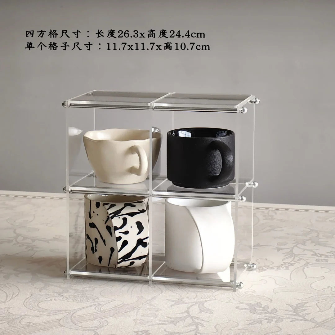 Acrylic Kitchen Countertop Tea Set Storage Rack