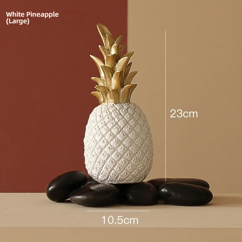 Pineapple Sculpture - Nordic Gold Resin Decor for Living Room
