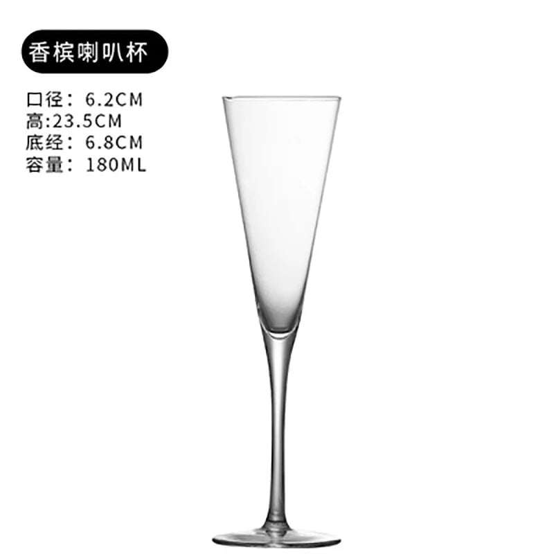 Crystal Champagne Flutes Long Stem Glasses by Lujing
