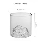 3D Mountain Whiskey Glass with Wooden Gift Box