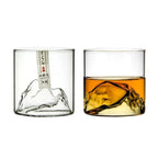 3D Mountain Whiskey Glass with Wooden Gift Box