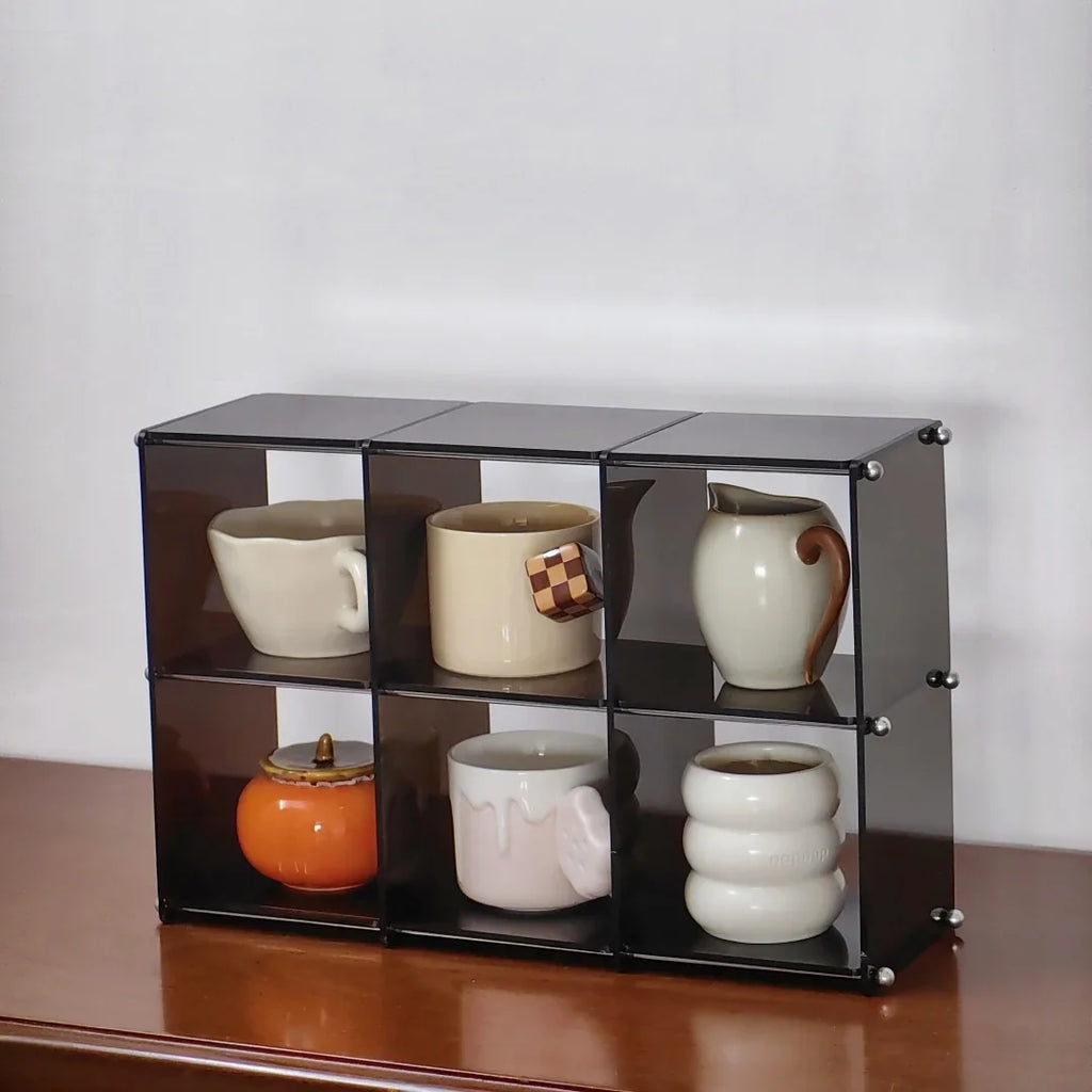 Acrylic Kitchen Countertop Tea Set Storage Rack