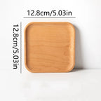 Wooden Round Dessert Plate Tray for Coffee and Tea