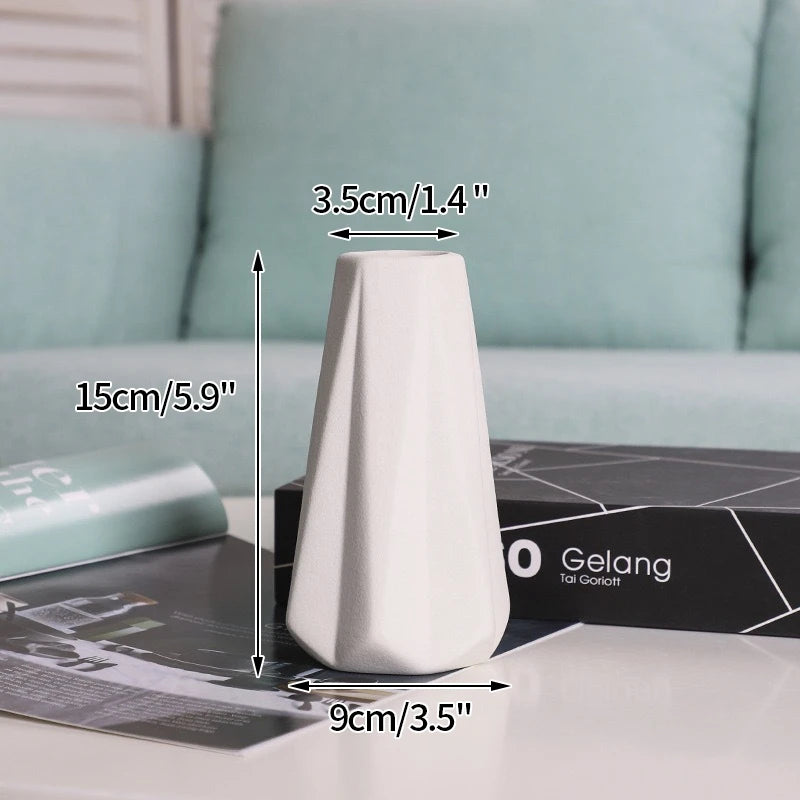 White Ceramic Bud Vase Decorative Nordic Home Decor