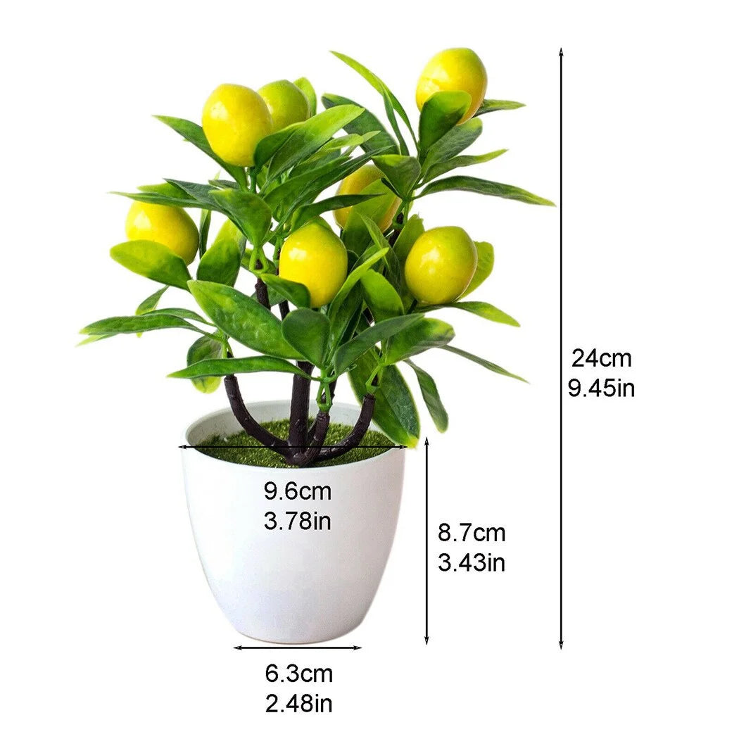 Artificial Lemon Tree 18CM Plastic Potted Plant Decoration