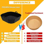 Silicone Air Fryer Pot Tray with Handle, Square Baking Pan