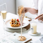 Crystal Champagne Flutes Long Stem Glasses by Lujing