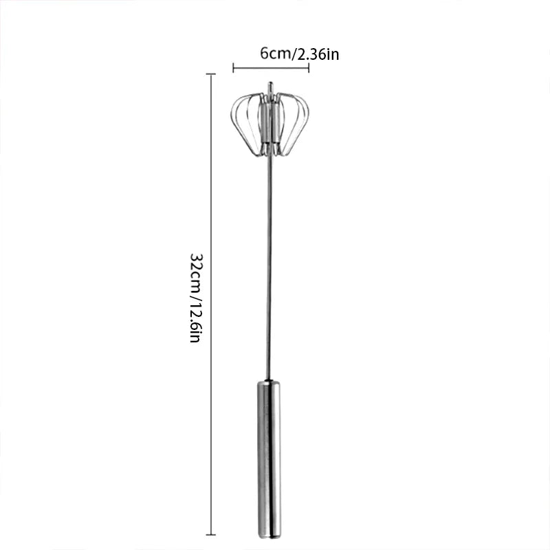 4-Speed Manual Handheld Blender - 304 Stainless Steel Egg Beater