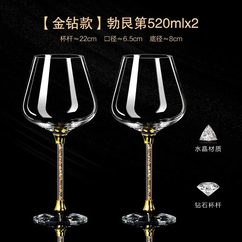 Crystal Wine Glass Set for Parties 2pcs - Crystal Glass