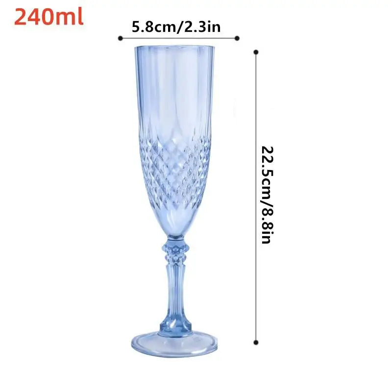 Champagne Goblet Set Crystal High-Stem for Parties