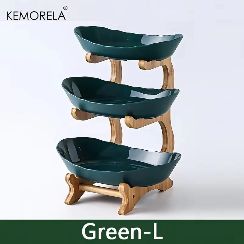 Plastic Oval Fruit Plate 2/3 Layer Snack Dish