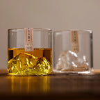 3D Mountain Whiskey Glass with Wooden Gift Box