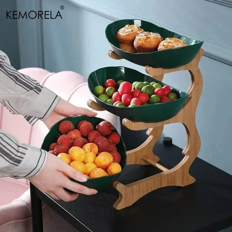 Plastic Oval Fruit Plate 2/3 Layer Snack Dish