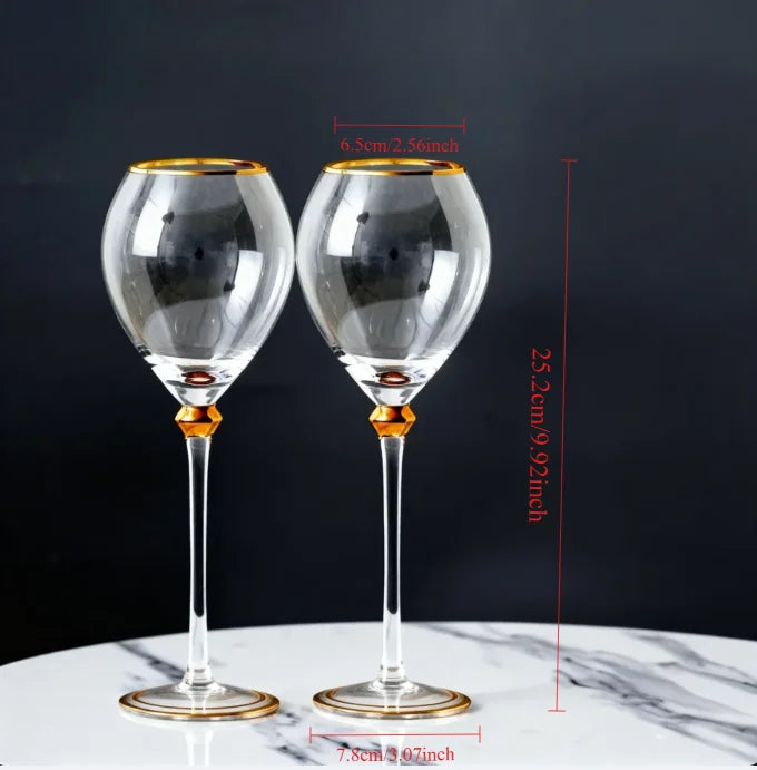 Crystal Wine Glass Set for Parties 2pcs - Crystal Glass